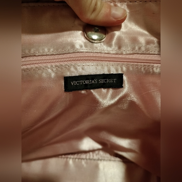 Victoria's Secret Corset Tote Bag Pink Satin Inside - Picture 2 of 5